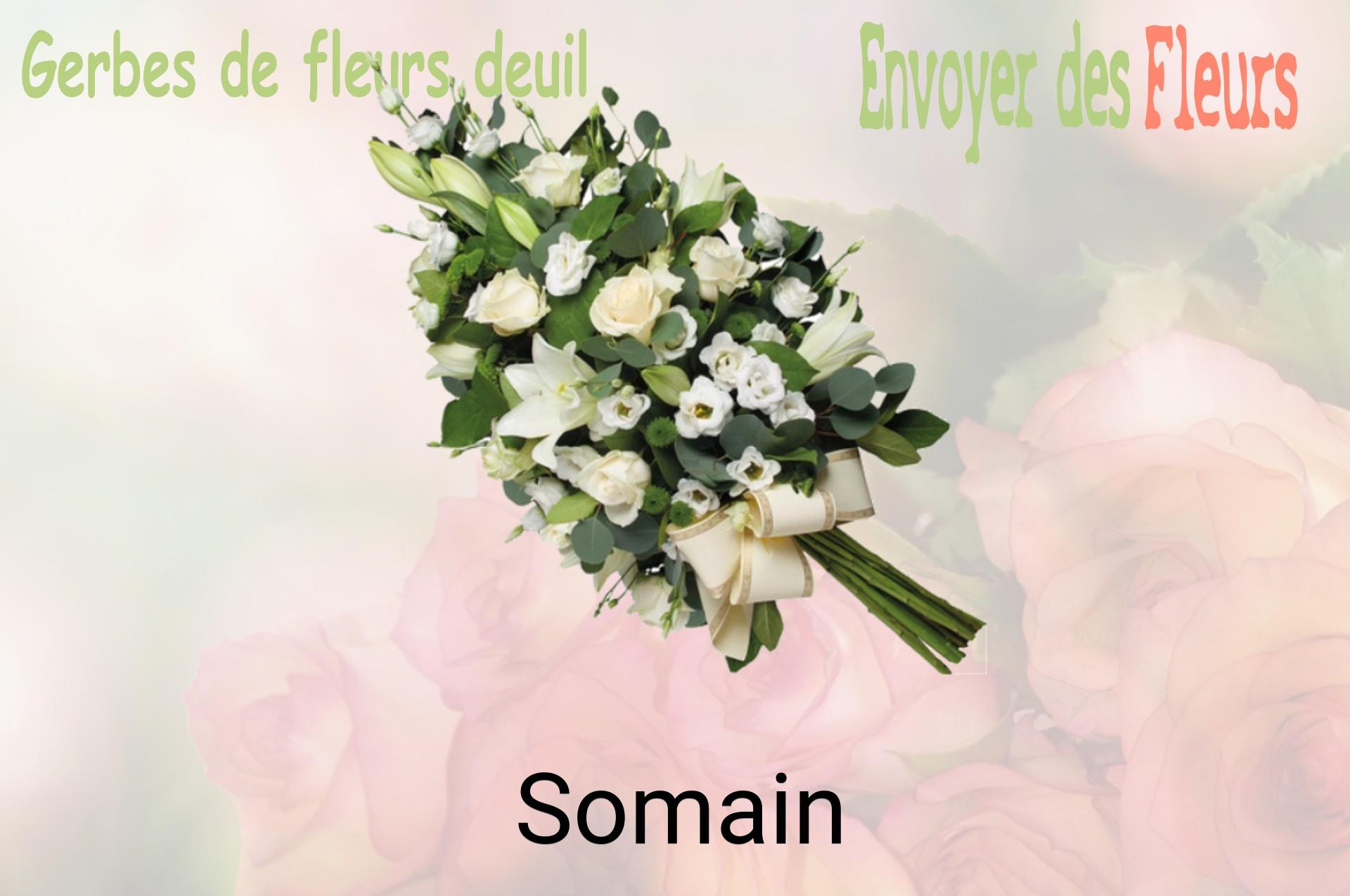 Gerbe de fleurs de deuil livrée à Somain